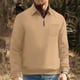 thumbnail image 3 of Blusa y camisa de manga larga con cuello vuelto para hombre, color liso, Return to the Ancients, bolsillos voluminosos, cuello con media cremallera, sudadera con capucha para hombre, blusa de poliéste, 3 of 3