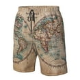 thumbnail image 5 of Kll The World Is Hemisphere Men'S Casual Summer Beach Shorts Hawaiian Shorts With Pockets-3x-Large, 5 of 9