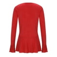 thumbnail image 4 of BLVB Sparkly Tops for Women Ruffle Long Sleeve V Neck Peplum Shirts Glitter Blouses for Evening Party Night, 4 of 7