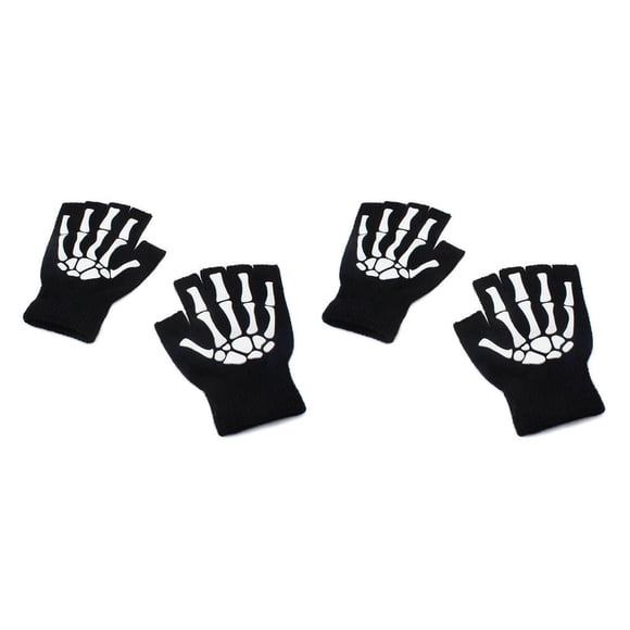 Toystoory Manopla de Halloween tejida para deportes, guantes sin dedos para montar, para mujer, luminosa, para fiesta de terror, para niños y Tipo 1 2Conjunto