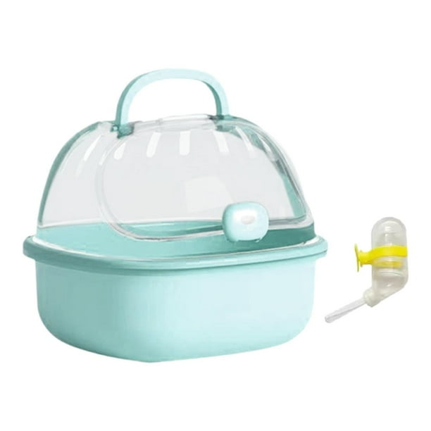 Hámster transportista de viajes jaula mascota saliente portátil conveniente transpirable con botella de agua accesorios de hámster para hurones