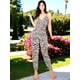 thumbnail image 2 of JUMPSUIT PALAZZO DE MUJER ESTAMPADO CON ESCOTE JUMPER DE DISEÑO UNICO STRECH DAMA, 2 of 5