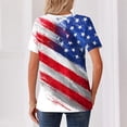 thumbnail image 4 of Iaqnaocc 4th Of July Tops for Women Trendy Short Sleeve Button Up V Neck Independence Day American Flag Stars Striped Tops Retro 2026 Summer Freedom T Shirts for Women Red XL, 4 of 4