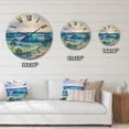 thumbnail image 4 of Designart 'Sunlight Catching A Wave With Seascape' Nautical & Coastal Wood Wall Clock, 4 of 5
