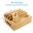 thumbnail image 2 of Soporte de tableta para teléfono móvil, soporte de muelle de carga de escritorio para teléfono inteligente de de bambú Compatible con ,, 2 of 8