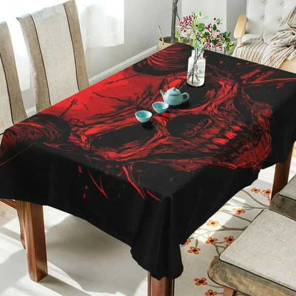 BZSMCE Square Tablecloth Red Demon Pattern Tableclothes