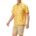 thumbnail image 4 of INSPIRE CHIC Chemises pour Hommes à Manches Courtes à Imprimé Floral à Boutons devant Chemise Hawaïenne de Plage 50 Jaune Rouge, 4 of 6
