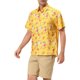 thumbnail image 4 of CAMISAS DE HOMBRE CORTAS DE INSPIRACIÓN CHIC, CON ESTAMPADO FLORAL, BOTONES EN LA PARTE FRONTAL, CAMISA DE PLAYA HAWAIANA, 50, AMARILLO ROJO, 4 of 6
