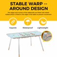 thumbnail image 4 of Easter Table Cloths for 8 Foot Rectangle Tables, Spring Gnomes Bunny Eggs Flowers Blue Checkered Patio Waterproof Elastic Fitted Tablecloths, Washable Rectangular Table Cover for Camping, 4 of 8