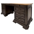 thumbnail image 3 of Pemberly Row Executive Credenza Desk Writing Table With Wood Plank Top Brown, 3 of 11