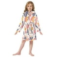 thumbnail image 6 of FORMRS Niños Bathrobe Unisex Hooded Robe Soft Plush Pajamas Sleepwear, Size 4-6T, Purple Retro Flower, 6 of 7