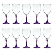 Nuance Wine Glasses by ARC 10.5 oz. Set of 10, Bulk Pack - Restaurant Glassware, Perfect for Red Wine, White Wine, Cocktails - Purple