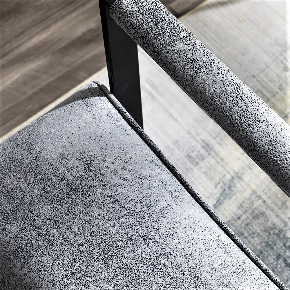 Mintazer Modern Microfiber Accent Chair, Square Metal Frame Lounge Armchair for Living Room Bedroom Office, Grey