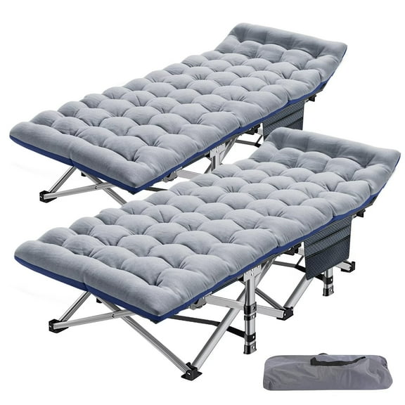 FICISOG Adult Folding Camping Cots, Portable 600lbs Strong Heavy Duty Wide Sleeping Cots with Carry Bag