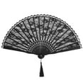 thumbnail image 1 of ROSENICE Spanish Victorian Hand Fan for Wedding Party Favor Fancy Dress (Black), 1 of 7