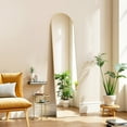 thumbnail image 3 of TINKLE WELL Metal Framed Arched Full Length Mirror 59"x16", Floor Standing, Gold, 3 of 9