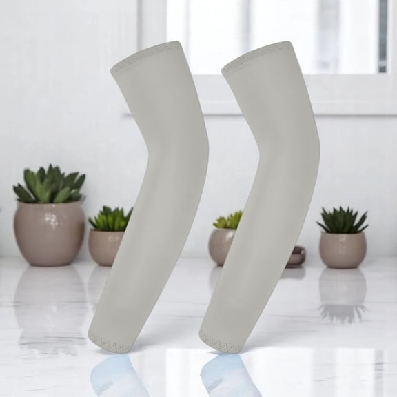 UV Sun Protection Cooling Arm Sleeves, Outdoor Sports Ice Silk Sun Compression Arm Sleeve for Men Women Teenager Light Gray L