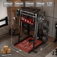 thumbnail image 3 of Smith Machine Squat Rack 2000LBS - Multi-Functional Power Cage with Cable Crossover System & Lat Pulldown for Home Gym, 8-Weight Storage (No Plates Included), 3 of 7