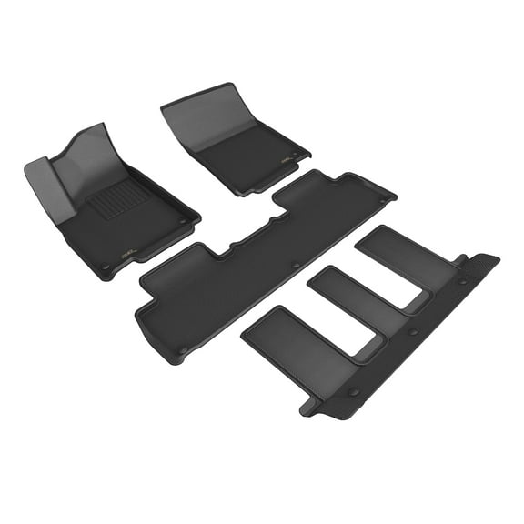 3D MAXpider Custom Fit Kagu Floor Mat (Black) Compatible with Rivian R1S 2022-2024 - Full Set