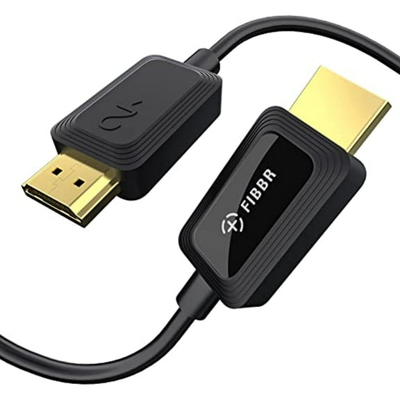 8K Fiber Optic HDMI Cable 50ft, FIBBR 48Gbps High-Speed HDMI 2.1 Cable 8K@60Hz 4K@120Hz Dynamic HDR/eARC/HDCP 2.3, Ultra HD Directional HDMI Cord Compatible with LG Samsung Sony TV /PS5/Blu-ray