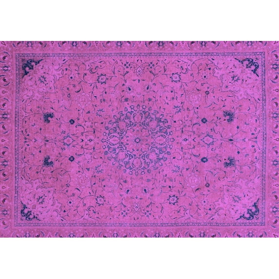 Ahgly Company Indoor Rectangle Abstract Purple Modern Area Rugs, 8' x 10'