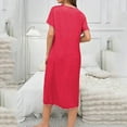 thumbnail image 4 of Royisotas Womens Nightgowns CrewNeck Pink Sleepwear Casual House Wear for Ladies ShortSleeve, 4 of 6