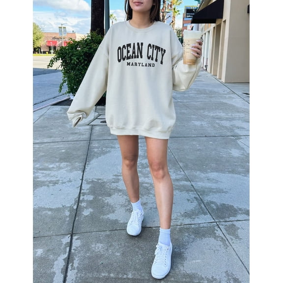 Ocean City Sweatshirt, Trendy Preppy Sweatshirt, Aesthetic College Crewneck, Oversized Minimalist Sweater, Ocean City Maryland Shirt All Size S-5Xl