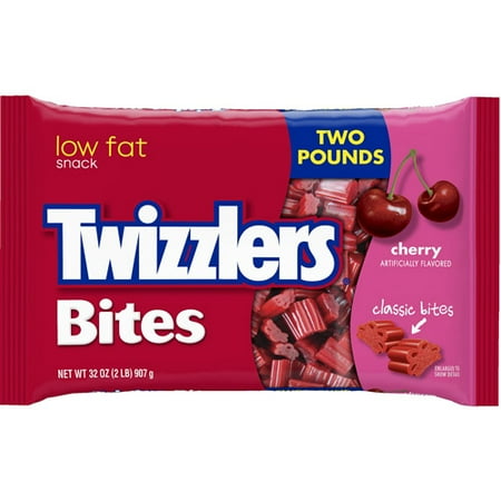 - (2 Pack) Twizzlers, Bites Cherry Licorice Candy, 32 Oz
