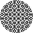 thumbnail image 1 of Ahgly Company Tapis d'Intérieur Ronds Transitionnels Noirs Lavables à la Machine, 4 Pieds Rond, 1 of 7