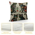 thumbnail image 4 of COMIO  Cat Pillow Case Sugar Skull Black Kitten Mexican Day of The Dead Flower Paisley Heart Throw Pillow Cover Decorative Square Cushion Canvas for Women Men Sofa Bed, 4 of 5