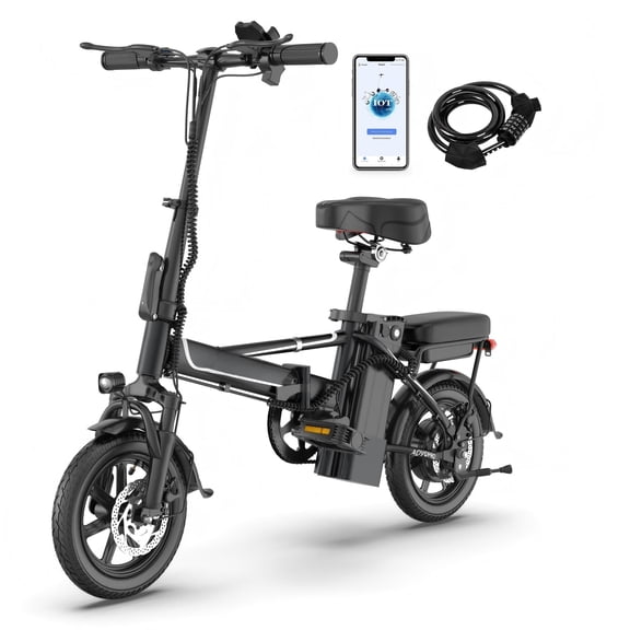 Electric Bike 500W 48V, 14' Mini Ebike for City Commuter, Folding Electric Bicycle for Adult with Two Seats UL2849