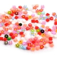 thumbnail image 4 of Cuentas de resina para la fabricación de joyas, abalorios de 8 estilos con base plana mixta, flor del sol y rosa, accesorios de decoración artística para teléfono, 100 piezas, 4 of 4