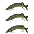 thumbnail image 1 of 3X 20cm 66G Verosimil Multi-Articulado 8 Segmentos Muskallonga Americano Senuelo de Pesca Cebo Nadar Cebo de Manivela Cebo Duro Anzuelo Aparejo Verde de Ejercito, 1 of 6