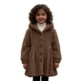 thumbnail image 3 of MEZZALL Kids Girls Long Hooded Jacket With Drawstring Waist Casual Solid Color Long Sleeve Outerwear Autumn Winter Coats Relaxed Fit Child Streetwear, 3 of 9