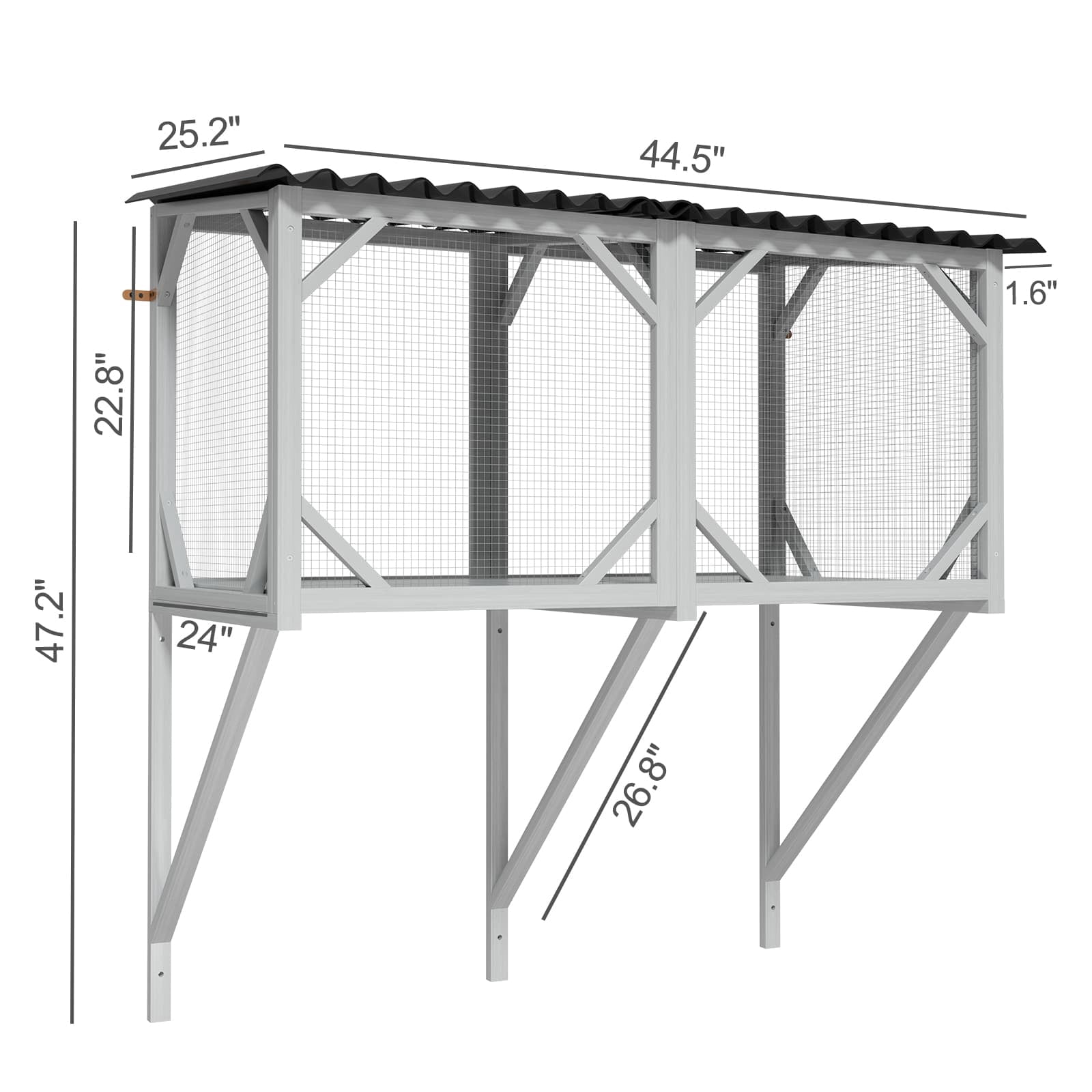Aukfa Cat Window Box, Outdoor Cat Enclosure Cat House Window Perch W/ Bug Proof Net for Large Indoor Cats,Gray