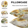 thumbnail image 5 of Retro Sunflowers Lumbar Pillow Covers 20x12 Inch Set of 2, Rustic Floral Butterflies Spring Summer Waterproof Outdoor Pillow Covers, Decorative Cushion Pillowcases for Couch, Sofa, Bed, Garden, Patio, 5 of 9