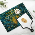 thumbnail image 4 of BaHomeck placemats Set of 4 rectangle Linen Cotton Placemats for Dining Table Washable Heat Resistant,18*12inch,Peacock In The Style Of Stained Glass, 4 of 4
