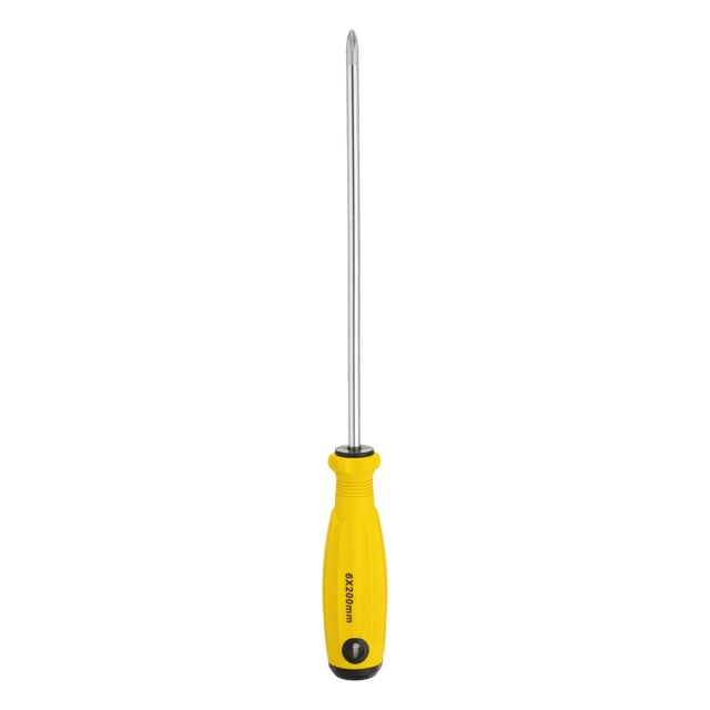 Destornillador Phillips PH2 Uxcell #2 de 12.4" con imán y mango ergonómico para reparaciones, amarillo