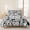 White, variant on Queen Quilts Bedding Set,Halloween Black Bat Soft Warm Quilted Bedspread Comforter with Pillow Shams,Seamless Bats on Linen All Season Coverlet Bed Decor Blankets