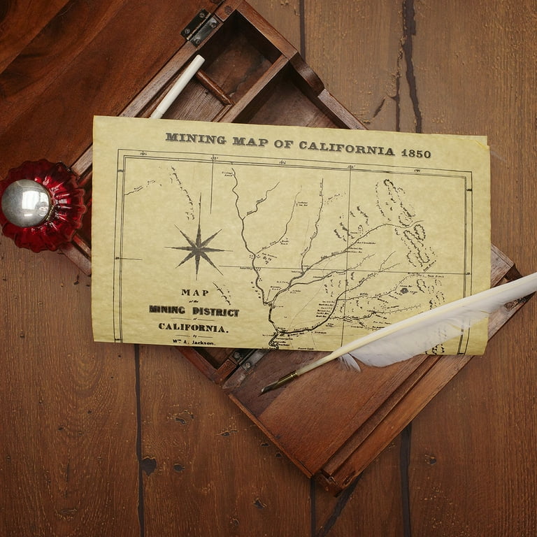 1850 California Mining Map Parchment Paper Poster Gold Rush Home Decor Wall Art 1850 California Mining Map Parchment Paper Poster Gold Rush Home Decor Wall Art