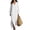 White, variant on Cotton Linen Maxi Dress for Women Solid Color Flowy Long Sleeve V Neck Dress with Side Split & Relaxed Silhouette