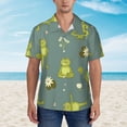 thumbnail image 2 of Pofeuu Cute Yoga Frogs Print Hawaiian Shirt for Men Sleeves Casual Button Down Summer Beach Dress Shirts T-Shirts,X-Large, 2 of 7