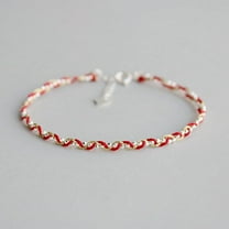 Silver Braided Bracelet With Gold Thread