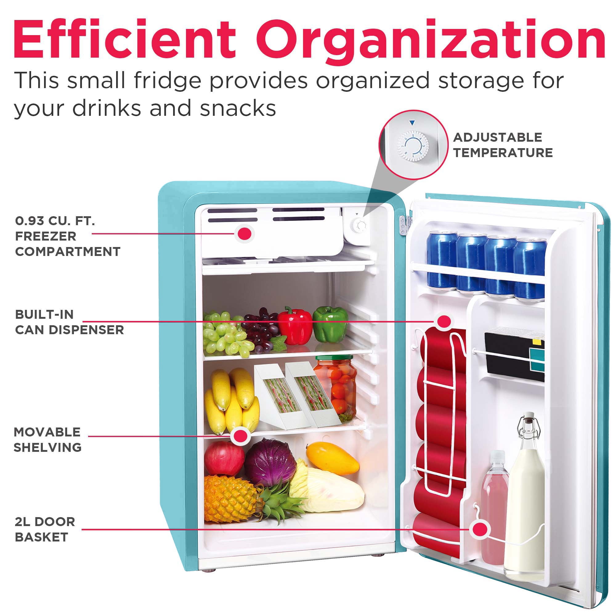Frigidaire 3.2 Cu. ft. Retro Refrigerator, Mini Fridge with Freezer for Apartment, Dorm, Office, Bedroom, Blue