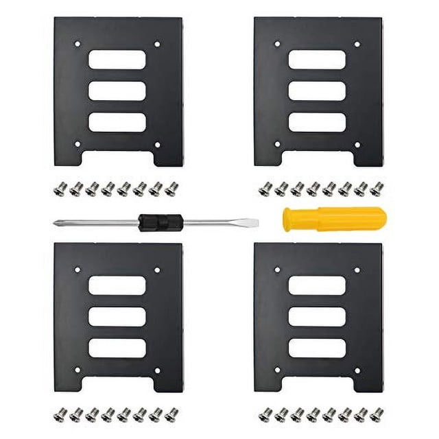 Soportes de Montaje de Bahías de Disco Duro SSD HDD de 2.5" a 3.5", Juego de 4, Adaptadores de Montaje de Metal con Tornillos y Destornillador para PC