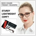 thumbnail image 2 of OCCI CHIARI Women Stylish Round Reading Glasses for Reader 100 125 150 175 200 225 250 275 300 350 400 500 600 (Tortoise 500）, 2 of 6