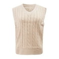 thumbnail image 2 of Pxiakgy Sweater Vest for Women V Neck Ladies' Solid Color Knit Vest Pullover V Neck Vest Sweater Sleeveless Vest Sleeveless Knit Solid Casual Ribbed Preppy Pullover Tops Beige Xs, 2 of 5