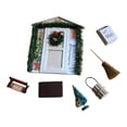 thumbnail image 2 of Casa de Puerta de Jardín Puerta de Árbol de Navidad Buzón de de 1:12 Hogar Decoración de Navidad Madera clara Hugo Puerta de la casa de muñecas, 2 of 9