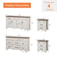 thumbnail image 3 of WAMPAT Farmhouse 4-Piece Bedroom Set, 53.5" Wood 9-Drawer Dresser, 59" Sideboard, and Nightstand Set of 2 with Charging Station for Bedroom,Living Room,White, 3 of 9