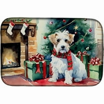 Carolines Treasures DAC2745DDM 0.2 x 21 x 14 in. Sealyham Terrier Cozy Christmas Dish Drying Mat